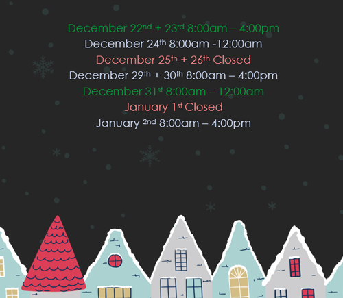 YYC Pediatrics Christmas Holidays hours